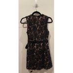 Anthropologie Black Wrap Lace Mini Dress Photo 5