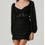 ASTR the Label NWT Chrisley Lace Long Sleeve Mini Dress in Black Size M Size M Photo 1