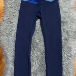 Lululemon Wunder Under Blue Patchwork Cropped Leggings Size 2 Photo 3