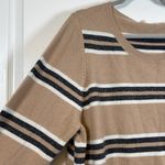 Soft Surroundings Plus Size  Shayna Cashmere Sweater Tan/Black Stripe Size 2X NWT Photo 3