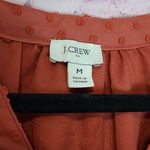 J. CREW FACTORY CLIP DOT RUFFLE BUTTON UP SHIRT SPLIT V NECK LINED DEEP ORANGE M Size M Photo 8