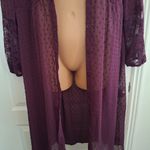 Torrid  Sz 0 Elegant Plum Lace-Trimmed Kimono NWOT Photo 11
