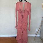 House Of CB HOUSE OF CB 'Reine' Rose Real Silk Ruffle Midi Dress NWOT size M Photo 3