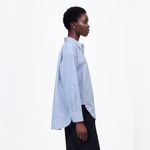 Madewell Blue and White Striped Button Down Shirt Photo 2