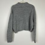 H&M Loose Knit Mockneck Cropped Long Sleeve Gray Sweater Size Medium Photo 6