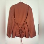 Pretty Little Thing Copper Brown Satin Belted Blazer US 18 Photo 3