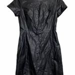 H&M Black Faux Leather Short Sleeve Dress Photo 0