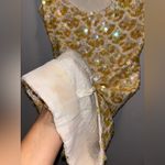 Iridescent Vintage Hand Sequined Beaded Embellished Stretch Dress New Years Eve Gold Size XS Photo 7