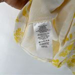 Ann Taylor Citrus Blossom Ruffle Sleeve Shell Floral Yellow Womens Top Size L Photo 5