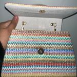Alessia Bianchi striped cloth, wood top handle crossbody bag Photo 2