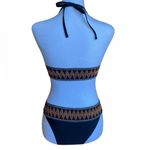 Sexy Black Bikini with Orange Yellow and Green Aztec Design Trim Womens Small Photo 4