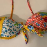 Recco Size Small Floral Brazilian Bikini Top. New Without Tags. Red Photo 2