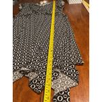 Y2K Brown Geometric Ruffle Dress XL Women's V Photo 6