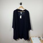 Catherines NWT  2 Piece Starburst Shimmer Tank/Cardigan Sheer Navy Size 26W Photo 2