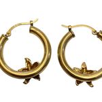 Carla 14K Yellow Gold Sea Star Starfish Hoop Earrings 2.5g Photo 2