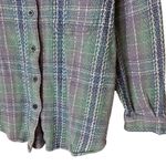 Vintage Women’s Medium PUNCH Sportswear Button Down Shirt Textured Green Photo 4