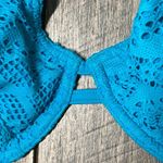 Aqua Blue Lace Halter Bikini Top Size L Photo 7