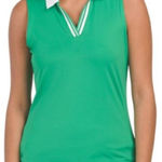 Tommy Bahama Golf Women's Sleeveless Polo Shirt Green Large New without Tags Photo 0