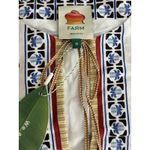 Farm Rio NWT  Off-White Marys Tiles Linen Mini Dress Medium Tropical Resort Beach Photo 3