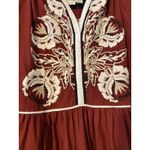 Anthropologie Gretel Embroidered Oversized Red Maxi Dress XS Bohemian Cottage Photo 2