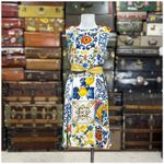Dolce & Gabbana  Majolica Print A-Line Silk Dress Womens Size EU 46 US 10 White Photo 6