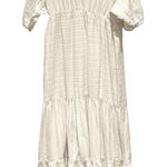 Cottagecore Boho Beachy Loose White/Gray‎ Striped Maxi World Market Dress L/XL White Size L Photo 0