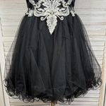 Dave and Johnny  Prom/Semi Formal Mini Dress Black w Sequins & Rhinestones-3/4 Photo 2