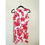 Mario Serrani NEW  Italy Stretch Shift Dress Women's Size 4 Red Floral Sleeveless Photo 1