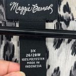 Maggie Barnes 1/4 Button Animal Womens Top Sz 3X Bling Mob Wife Glam Neutral Gray Photo 9