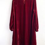 Eileen Fisher Dress Deep Cranberry Silk Blend Velvet Long-Sleeve Dress Sz XS NWT Photo 14