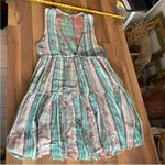 Free People  Freebird blue striped v neck sundress small Photo 3