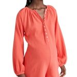 NWT HATCH Long Sleeve Coral Maternity Romper Sz L Orange Size L Photo 1