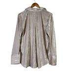 Marc Jacobs Marc New York Crinkle Velvet Button Down Blouse Womens M Champagne Glam Elegant Photo 3