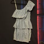 MINKPINK x MP|D Ruff Stuff One Shoulder Denim Dress Photo 4