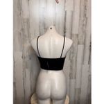 Jitren Clothing Black Faux Leather Spaghetti Strap Crop Top – Size Medium NWT Photo 1