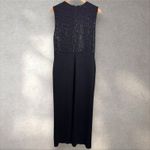 St. John  Marie Gray Evening Black Knit Maxi Gown Dress Embellished Sequins‎ Sz 12 Photo 3