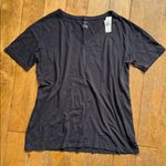 Aerie  Distressed Faded Black V-Neck Boyfriend T-Shirt Small NWT Photo 1