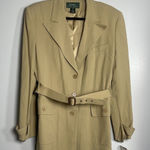 Ralph Lauren LAUREN Safari Vintage Belted Jacket Size 14 Khaki NEW Blazer Wool Photo 0
