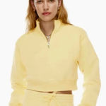 TNA Cozy Fleece Perfect ¼ Zip Sweatshirt Yellow Photo 0