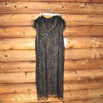 Mac Duggal NWT Embellished Feather Strapless Column Dress Black Size 12 Photo 4