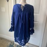 Roberta Roller Rabbit Roller Rabbit blue floral embroidered long sleeves‎ tunic dress XS boho summer Photo 3