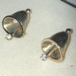 Avon Vintage Gold Tone Christmas Bell Holiday Pierced Dainty Boho Earrings Photo 2