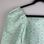 Levi's Women's Yvie Crop Blouse Puff Sleeves Smocked Green Floral Western XS Photo 1