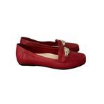 Anne Klein NEW  IFlex Alkolin Red Driving Loafers Shoes Silver Logo Medallion 8.5 Photo 3