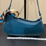 Gramercy & Grand | Vegan Shoulder Bag with Scarf Accent Blue Photo 4