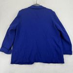 Chico's ‎ Wool Blend Open Front Jacket Size 3 US XL Cobalt Blue Coat Knit Photo 4