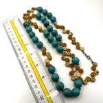 Blue and orange tan long beaded necklace Photo 5
