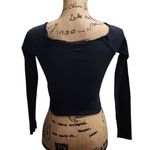 Me To We Essentials Black Crop Top Long Sleeve Ribbed Basic Fitted Shirt Size S‎ Photo 1