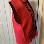 1970s Hippie Style Southwestern Motif Vest Coral Black Size M Photo 1