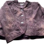 Erin London Faux Liquid Leather Blazer Jacket Purple Size Large NWT Office Photo 4